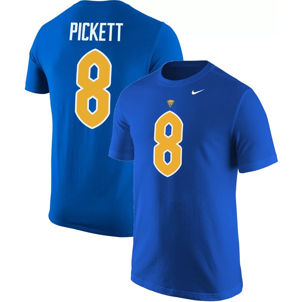 Nike® (Men's XL) Pitt Panthers™ #8 Kenny Pickett Core T-Shirt in Blue